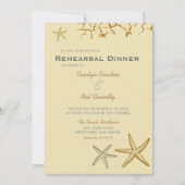Beige Beach Thlemed Starfish repesal Dinner Kaart (Voorkant)