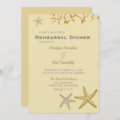 Beige Beach Thlemed Starfish repesal Dinner Kaart (Voorkant / Achterkant)