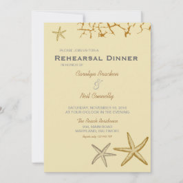 Beige Beach Thlemed Starfish repesal Dinner Kaart