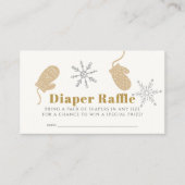 Beige Beanie Baby shower Luier Raffle Ticket Informatiekaartje (Voorkant)