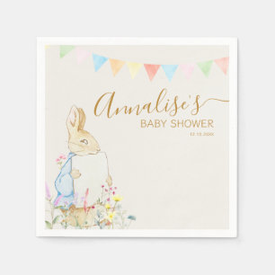 Beige Beatrix Potter Peter het Konijn Baby shower Servet