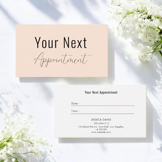 Beige Beauty Salon Spa  Afsprakenkaartje