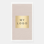 Beige bedrijfslogo servet (Voorkant)