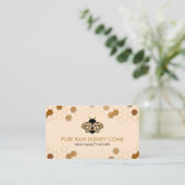 Beige Bee vliegt op Honeycomb Apiarist Visitekaartje (Staand voorkant)