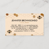 Beige Bee vliegt op Honeycomb Apiarist Visitekaartje (Achterkant)