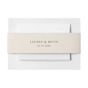 Beige Belly Band Invitation Belly Band Uitnodigingen Wikkel