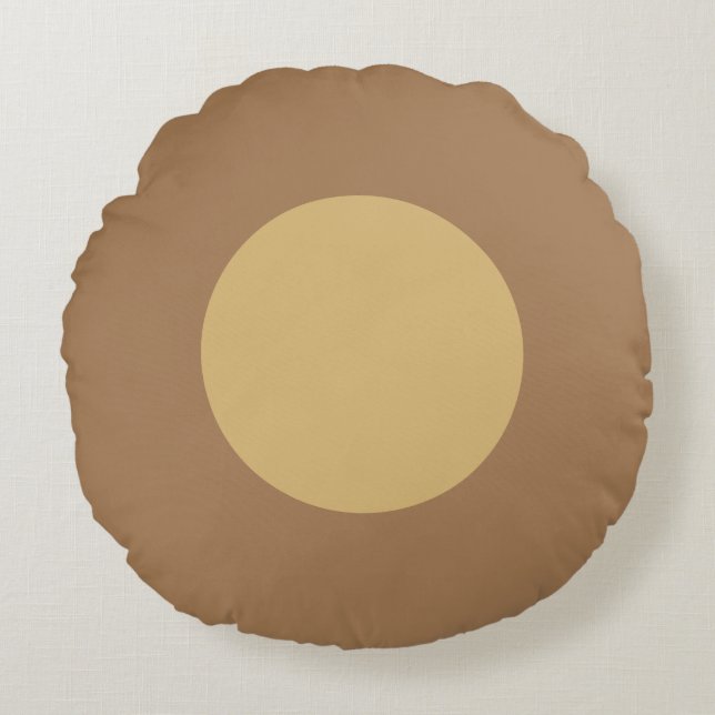 Beige Big Dot Rond Kussen (Voorkant)