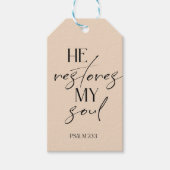 Beige Bijbel Verse Psalm Cadeaulabel (Voorkant)