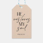 Beige Bijbel Verse Psalm Cadeaulabel (Achterkant)