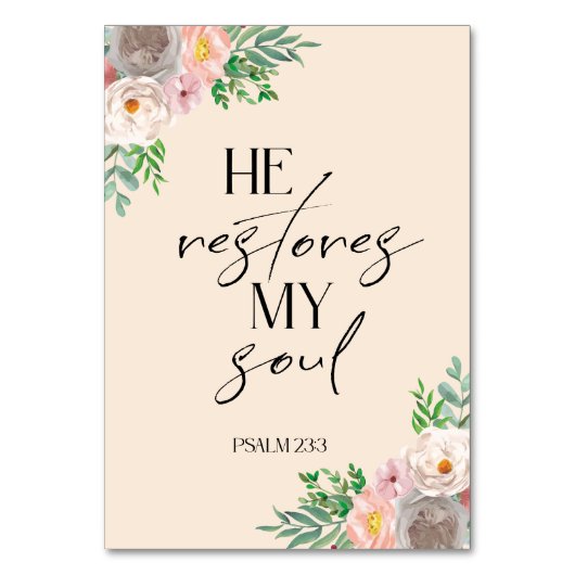 Beige Bijbelvers Psalm Kaart (Voorkant)