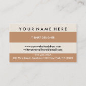 Beige Black Brown Colored Shirten Paint Brush Visitekaartje (Achterkant)