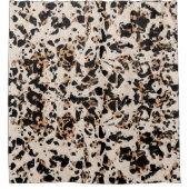 Beige Black Brown Mosaic Animal Print Abstract Douchegordijn (Voorkant)