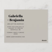 Beige Black Chic Modern Arch Photo Wedding Briefkaart (Achterkant)