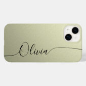Beige Black Elegant Calligraphy Script Name Case-Mate iPhone Case (Achterkant (horizontaal))