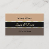 Beige Black en Brown Stripes Professional stijlvol Visitekaartje (Voorkant)