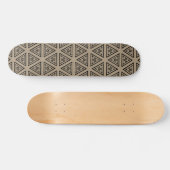 Beige Black Geometrie Pattern Skateboard dek. (Horizontaal)