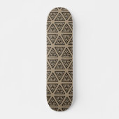 Beige Black Geometrie Pattern Skateboard dek. (Voorkant)