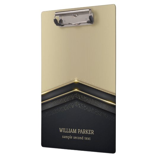 Beige & Black Gold Arrow Klembord (Links)