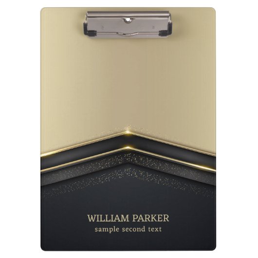 Beige & Black Gold Arrow Klembord (Voorkant)