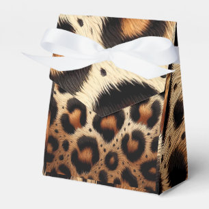 Beige & Black Luipaard Bont Dierenprint Vlekken Bedankdoosjes