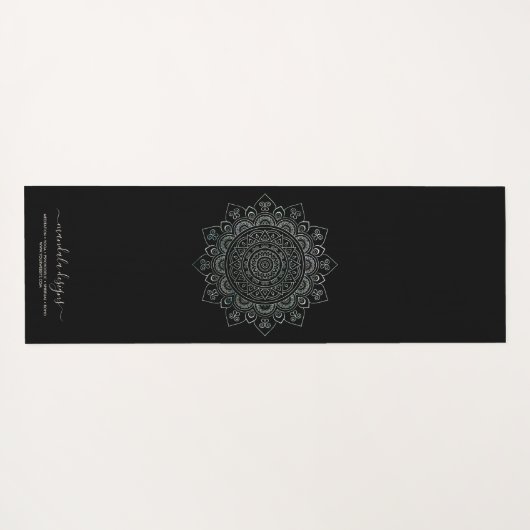 Beige Black met twee zijden Mandala Yogamat (Achterkant (horizontaal))