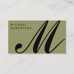 Beige Black Monogram Minimale Visitekaartje