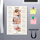 Beige Black Red 2026 Calendar Photo Collage Magnet