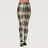 Beige/Black Vrouwen geruite Leggings (Achterkant)