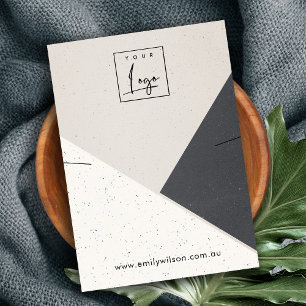 Beige Black White Ceramic Display Logo Visitekaartje