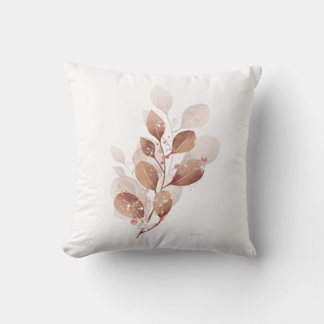 Beige blad aquarel moderne kussenhoes kussen (Voorkant)