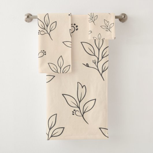 Beige Blad Badkamer Handdoeken Set (Insitu)
