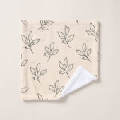 Beige Blad Badkamer Handdoeken Set (Wasdoekje)