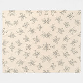 Beige Blad Worpdeken Fleece Deken (Voorkant (Horizontaal))