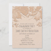 Beige Bladeren Rustieke Herfst Trouw Uitnodiging (Voorkant)
