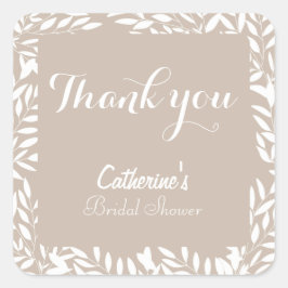 Beige bladeren Vrijgezellenfeest Vierkante Sticker