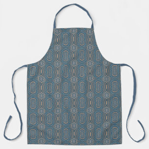 Beige Blauw En Grijs Afwisselend Patroonontwerp  Schort