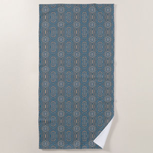 Beige Blauw En Grijs Wisselend Patroonontwerp Strandlaken