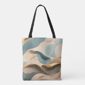 Beige Blauw Groen Moderne Stijl Golf Tote Bag (Achterkant)