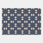 Beige blauw patroon florelegant stijlvol inpakpapier vel (Voorkant 2)
