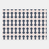 Beige blauw patroon florelegant stijlvol inpakpapier vel (Voorkant)