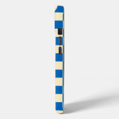Beige + Blauwe Check Checkerboard Patroon Case-Mate iPhone Case (Achterkant / Links)