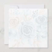 Beige blauwe Elegante Bloemige Bruiloft Save The Date (Achterkant)