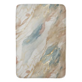 Beige & Blauwe Waterverf Abstract Marmer Badmat (Voorkant Verticaal)