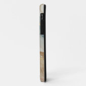 Beige & Blauwe Waterverf Abstract Marmer Case-Mate iPhone Case (Achterkant/links)