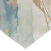 Beige & Blauwe Waterverf Abstract Marmer Korte Tafelloper (Hoek)