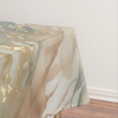 Beige & Blauwe Waterverf Abstract Marmer Tafelkleed (Voorbeeld)
