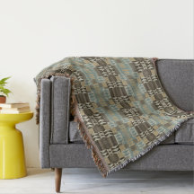 Beige Blauwgroen Blauw Groen Taupe Brown Tribal Pa