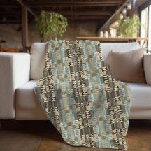 Beige Blauwgroen Blauw Groen Taupe Brown Tribal Pa