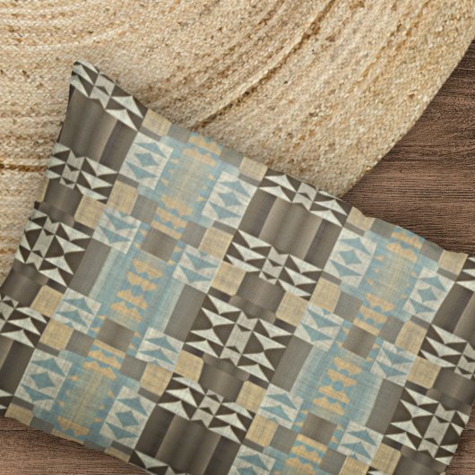 Beige Blauwgroen Blauw Groen Taupe Brown Tribal Pa Kussensloop