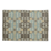 Beige Blauwgroen Blauw Groen Taupe Brown Tribal Pa Kussensloop (Achterkant-Links)
